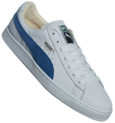 Puma Basket Classic White/Blue Leather Trainers