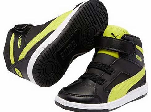 Boys Black and Lime High Top Velcro