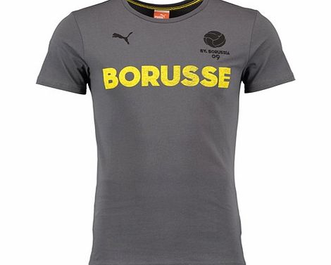 Puma BVB T7 Badge T-Shirt Grey 746928-01