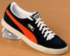 Puma Clyde Navy/Orange Suede Trainers