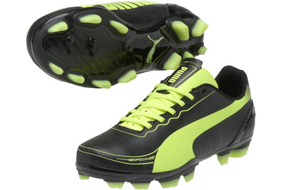 Puma Evospeed 5.2 FG Kids Football Boots Black/Fluo