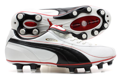 Puma King XL FG Football Boots White/Black/Red