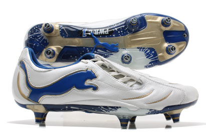 Puma Football Boots Puma Powercat C 1.10 SG Football Boots White/Royal/Gold