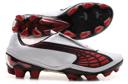 Puma Football Boots Puma V1-10 FG Football Boots White/Pompeian Red/Black