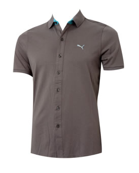 puma Golf Full Button Shirt Steel Grey