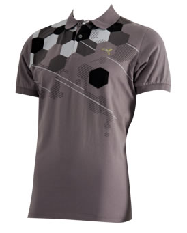puma Golf Graphic Polo Steel Grey