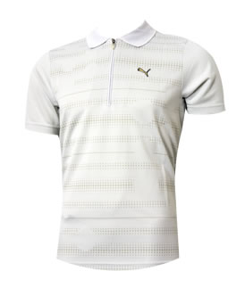 puma Golf Half Zip Jacquard Polo White