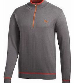 Puma Golf Mens 1/4 Zip Solid Knitted Sweater