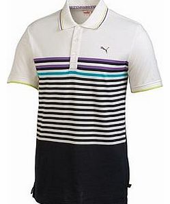 Puma Golf Mens Colourblock Stripe Polo Shirt 2014