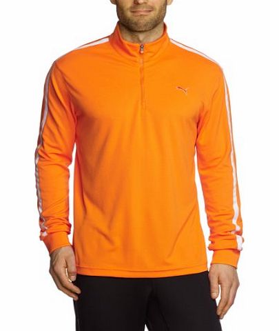 Puma Golf Mens Long Sleeve Top 1/4 Zip vibrant orange Size:XL
