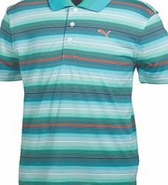 Mens Road Map Stripe Golf Polo Shirt