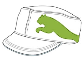 puma Golf Military Cap White/Bright Green