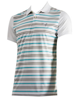 Golf Yarn Dye Stripe Polo White/Blue