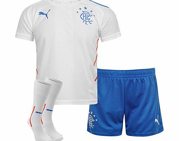 Puma Kids Boys Rangers Away Kit 2014 2015 Mini Football Shorts Shirt Socks White/Blue 5-6 Yrs