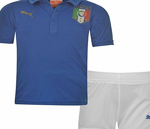 Puma Kids Italia Home Mini kit Infant Boys Set Shirt And Shorts Football Set Blue 5-6 Yrs