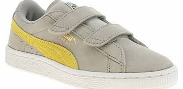 Puma kids puma light grey classic suede boys junior