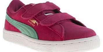 Puma kids puma pink suede classic velcro girls