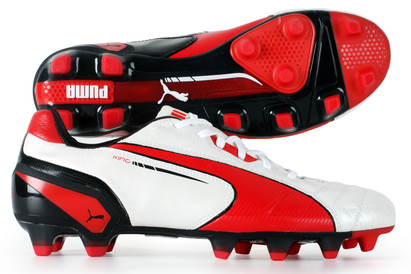 Puma King FG Football Boots Metallic White/High Risk