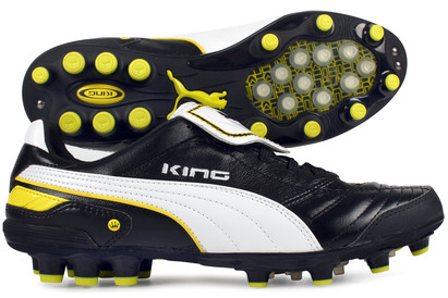 Puma King Finale HG Football Boots Black/White/Yellow