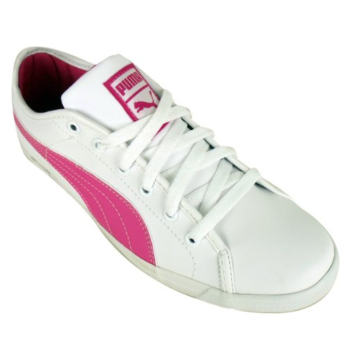 Ladies Puma Benecio White Pink Trainers Lace Up Shoes Womens Trainer Size UK 3.5