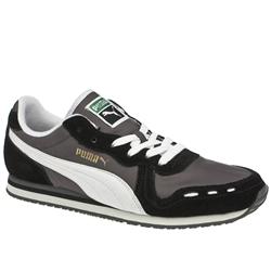 Male Cabana Racer Ii Suede Upper Fashion Trainers in Black and Grey, Blue and Yellow