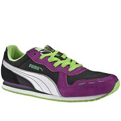 Male Cabana Racer Manmade Upper Fashion Trainers in Black and Pink