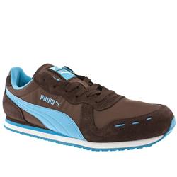 Puma Male Cabana Racer Too Manmade Upper Fashion Trainers in Brown and Pale Blue
