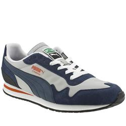 Male Cabana Suede Upper Fashion Trainers in Navy and White