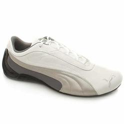 Puma Male Drift Cat L Leather Upper Fashion Trainers in White and Grey
