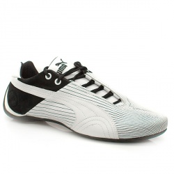Puma Male Future Cat Lo Too N.Graph Leather Upper Fashion Trainers in White and Black