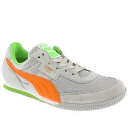 Puma Male Lab 2 Suede Upper Fashion Trainers in Grey and Lime