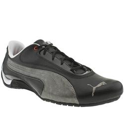 Male Puma Drift Cat Ii Perf Leather Upper Fashion Trainers in Black and Silver, White and Blue