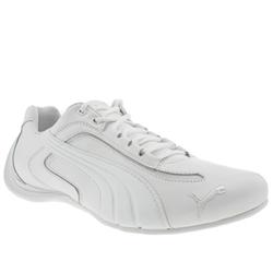 Male Puma Pace Cat Ii Leather Upper Fashion Trainers in White, White and Navy