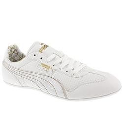 Puma Male Ring L X Leather Upper Fashion Trainers in White and Gold