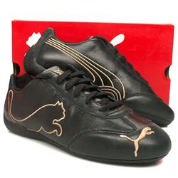 Puma Male Speed Cat Bl Leather Upper Fashion Trainers in Black