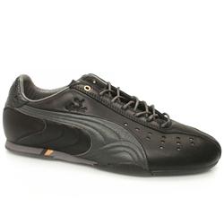 Male Sprint 2 Lux Leather Upper Fashion Trainers in Black