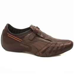 Male Vedano Gt Leather Upper Fashion Trainers in Dark Brown
