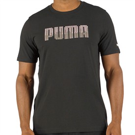 Puma Mens Block Print T-Shirt Puma Black