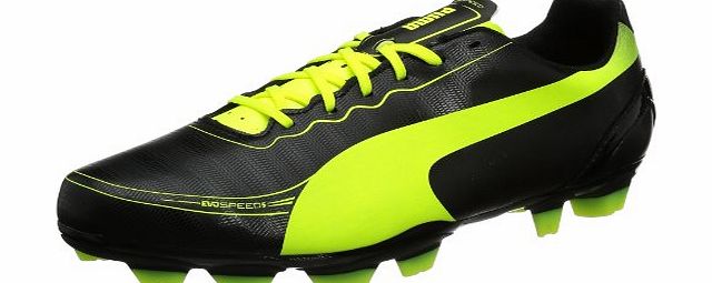 Puma Mens evoSPEED 5.2 FG Football Shoes Black Schwarz (black-fluo yellow 01) Size: 8 (42 EU)