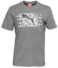 Puma Mens Letter T-Shirt Medium Grey