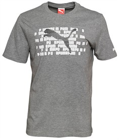 Puma Mens Letter T-Shirt Medium Grey