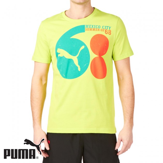 Puma Mens Puma Mexico 68 T-Shirt - Lime