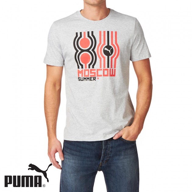 Puma Mens Puma Moscow 80 T-Shirt - Grey Heather