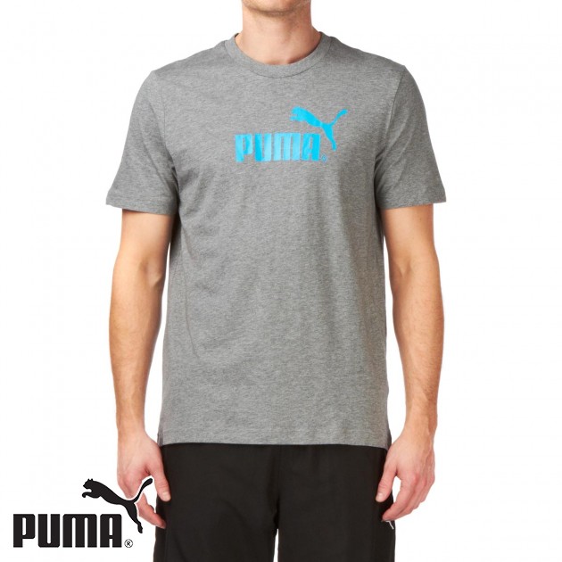 Puma Mens Puma Origin T-Shirt - Grey/Blue