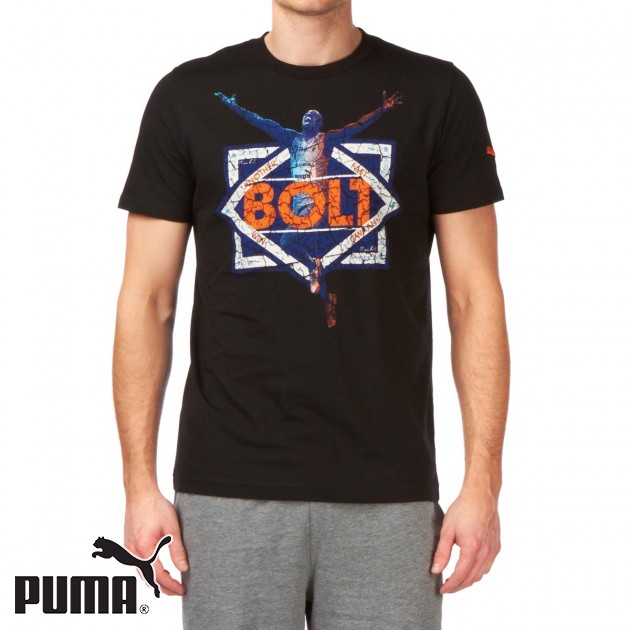 Puma Mens Puma Usain Bolt Winner T-Shirt - Black