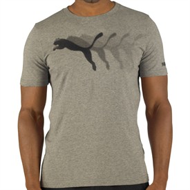 Puma Mens Semi Cat T-Shirt Medium Grey Heather