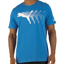 Puma Mens Semi Cat T-Shirt Strong Blue