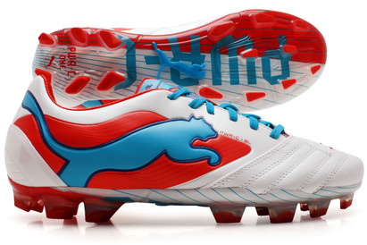Puma Powercat 1 SL FG Football Boots White/Orange/Ocean