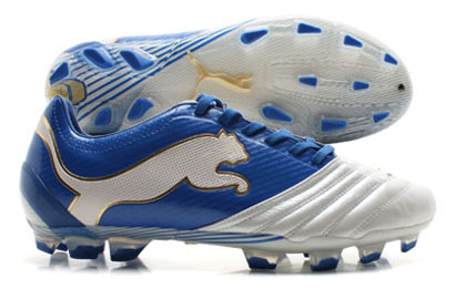 Puma Powercat C 1.12 FG Football Boots White/Blue/Gold