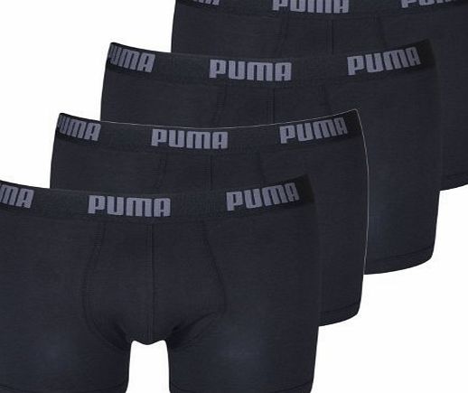 Puma  Mens Basic Boxers Underwear Pack of 4 - M, Black/Black/Black/Black